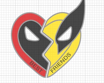Deadpool and Wolverine Best Friends Svg, Ryan Reynolds Hugh Jackman Png, X-Men Png, Clipart Cut File, Cricut, Silhouette, Digital Download
