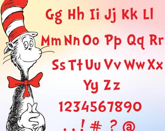 Dr. Seuss Alphabet FONT SVG | Dr. Seuss Day, Dr. Seuss Alphabet Monogram SVG, Dr Seuss Alphabet svg, Cricut Dr Seuss Bundle digital cut file