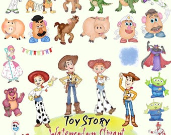 Toy Story Png Watercolor Clipart Bundle | Toy story watercolor printable, Woody, jessie, Rex, Buzz lightyear watercolor | INSTANT DOWNLOAD