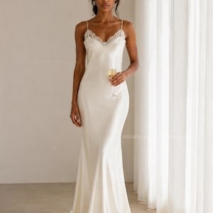 white silk getting ready dress Bridal Getting Ready Slip Dress