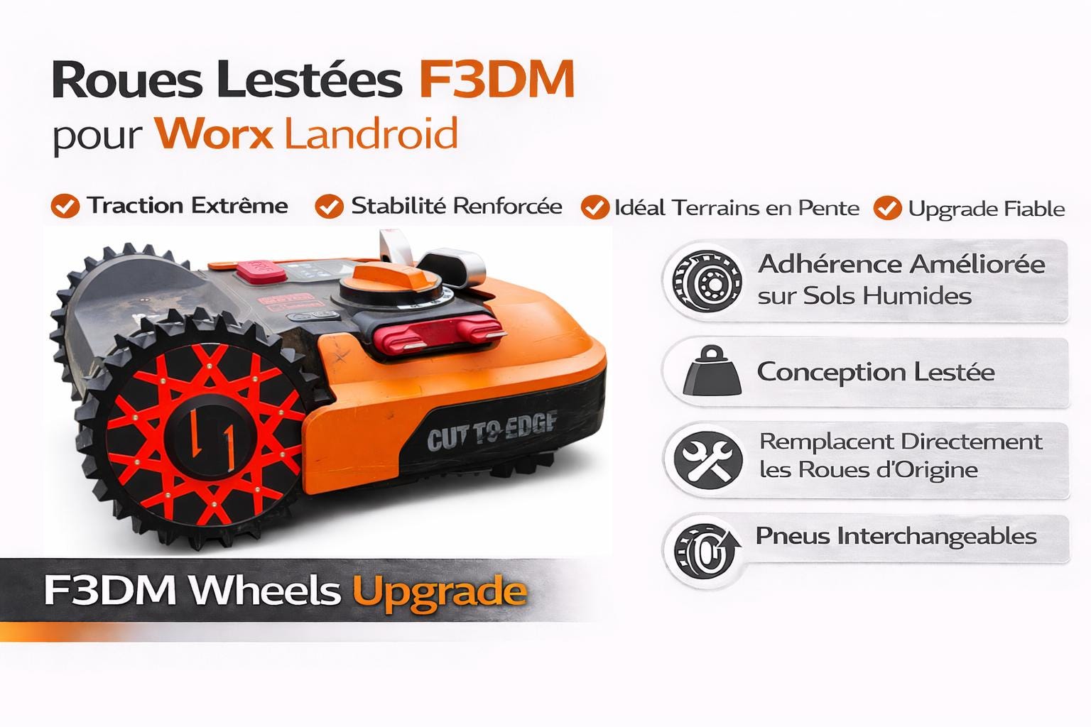 Worx Landroid Supergrip/superspyke Weighted Wheels - Etsy