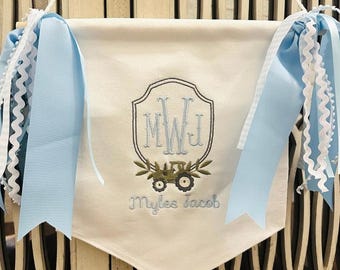 Anpassad traktorvapenmärke med flera band, sjukhus-/spjälsängsbanderoll