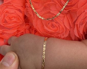 14K Gold Filled Baby Bracelet: Valentino Chain Set