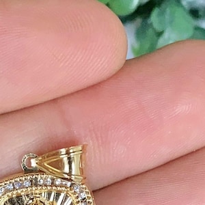 Tri Color CZ San Judas Pendant 22x16mm/Womens Girls Boys Mens Jewelry Minimalist/CZ Stones Charm Saint Jude/Dije San Juditas/Fashion Gifts