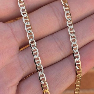 Mariner Anchor Link Chain 3.8mm • Mens Chain Necklace • Cadena para Hombre Oro • 14K Gold Filled Gifts for Him • Everyday Wear Fine Jewelry
