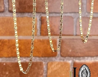 Women Mens Baby Newborn Kids Boys Girls Valentino Link Chain Gold Filled • Cadena Valentino para Hombre Mujer Ninos • Everyday Wear Necklace