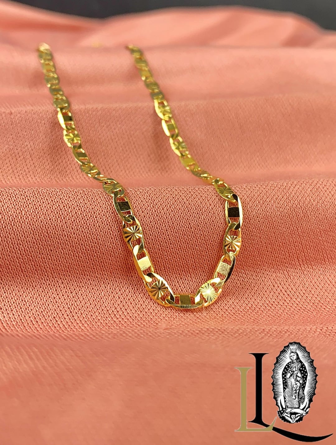 14K Gold Filled Valentino Link Chain Necklace - Unisex 3.2mm