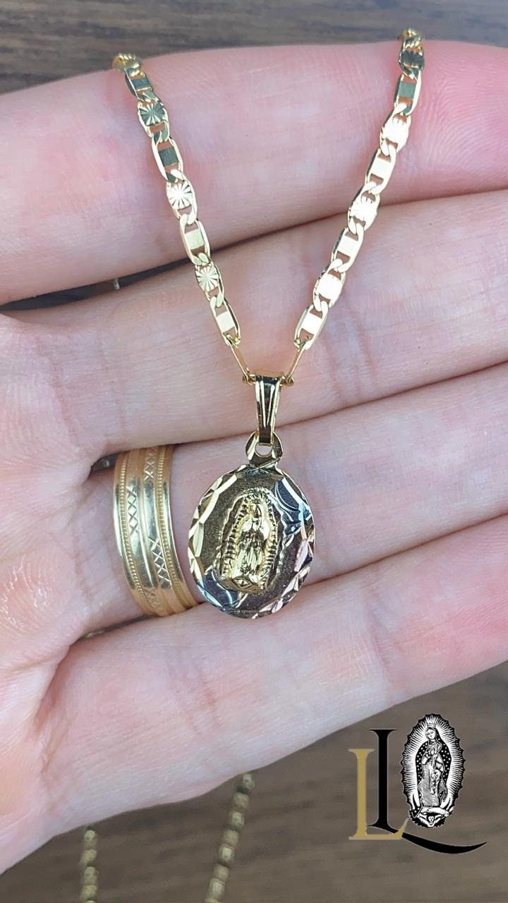 Virgen De Guadalupe Pendant Necklace - 26" Gold Laminated Chain With Charm | Religious Jewelry Gift