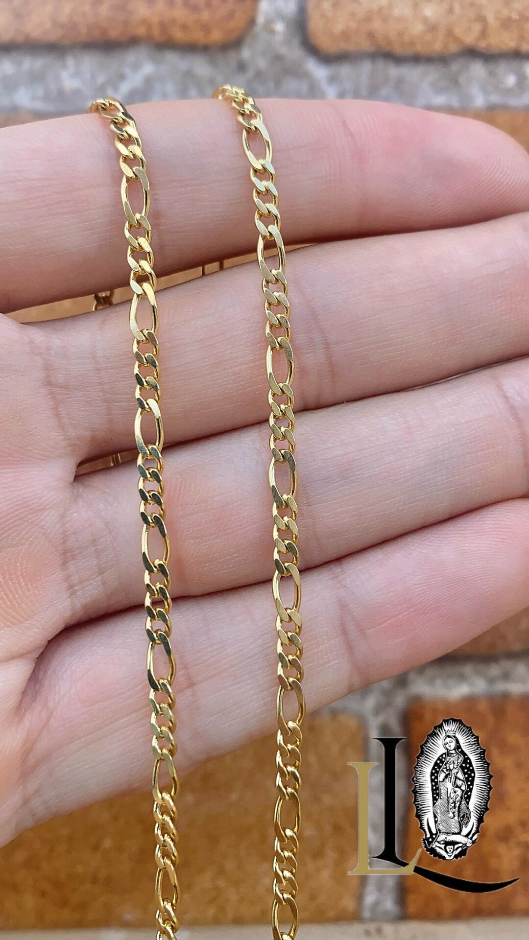 10k Solid White Gold Figaro Link Chain Necklace – 2.75mm (16-26 Inches) For Men & Women