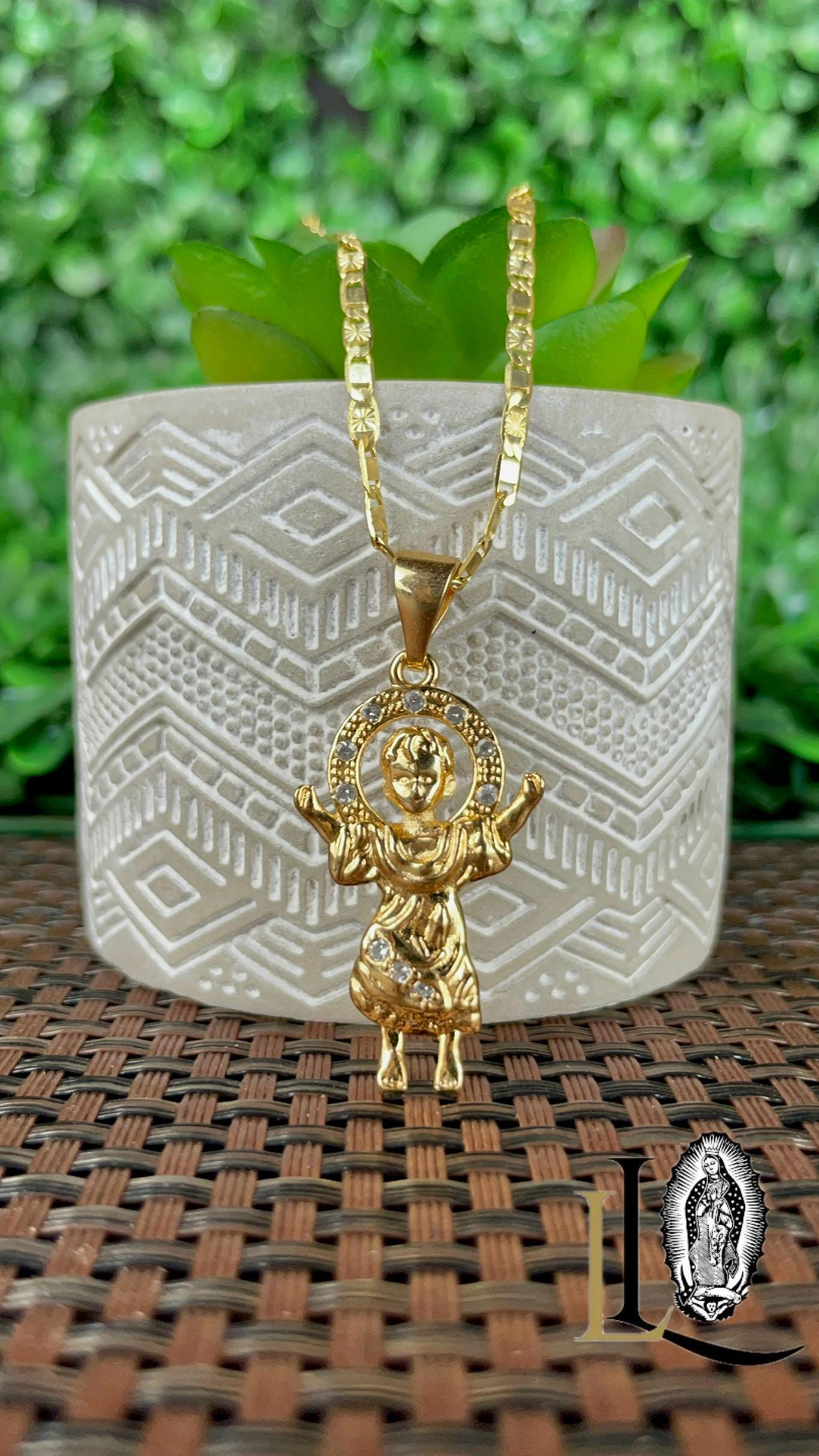 Gold Filled Divino Nino Necklace: Religious Baby Jesus Charm