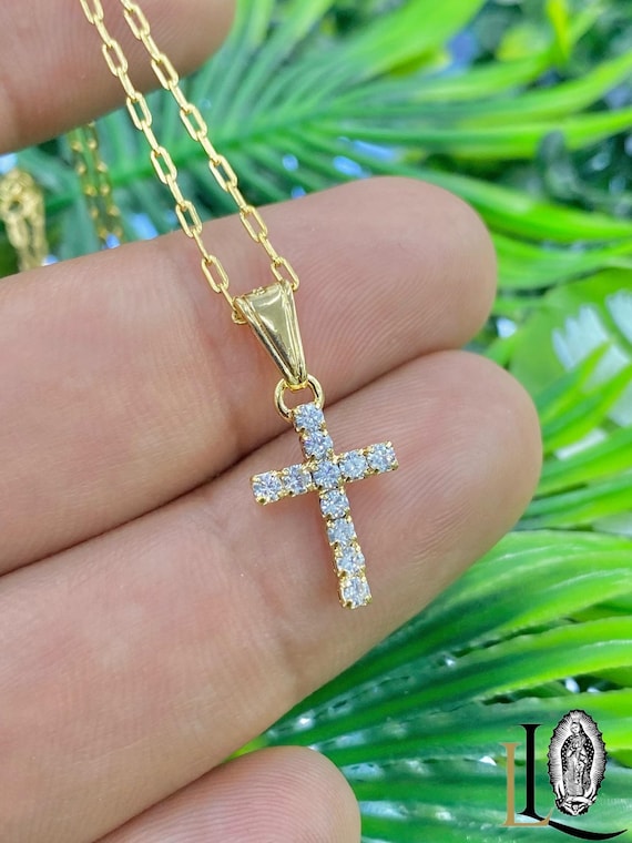 Collana con Croce Barocca Vintage, Ciondolo Crocifisso in Oro 18k, Collana con Pendente a Croce di Gesù in Acciaio Inossidabile per Uomo