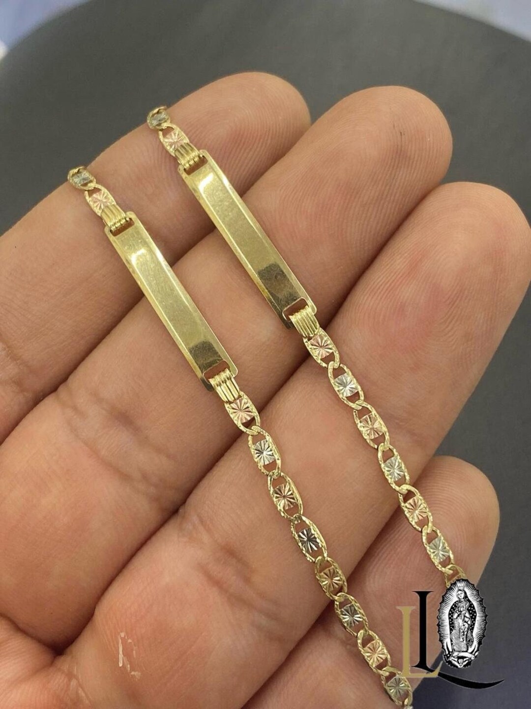 10K Yellow Gold Baby ID Bracelet 5.5 Newborn Kids Boys Girls Fine