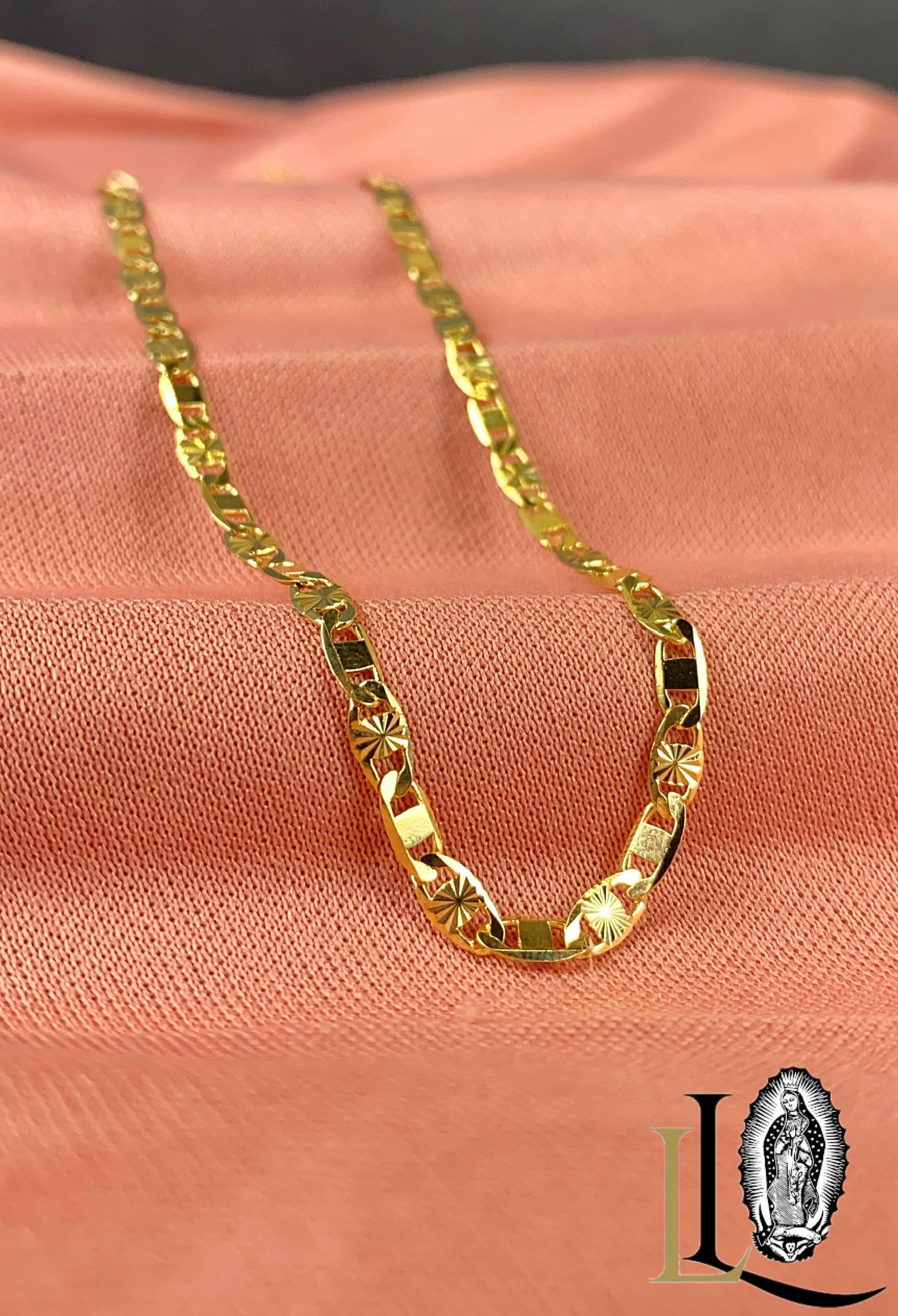 14K Gold Filled Valentino Link Chain Necklace - Unisex 3.2mm - Etsy