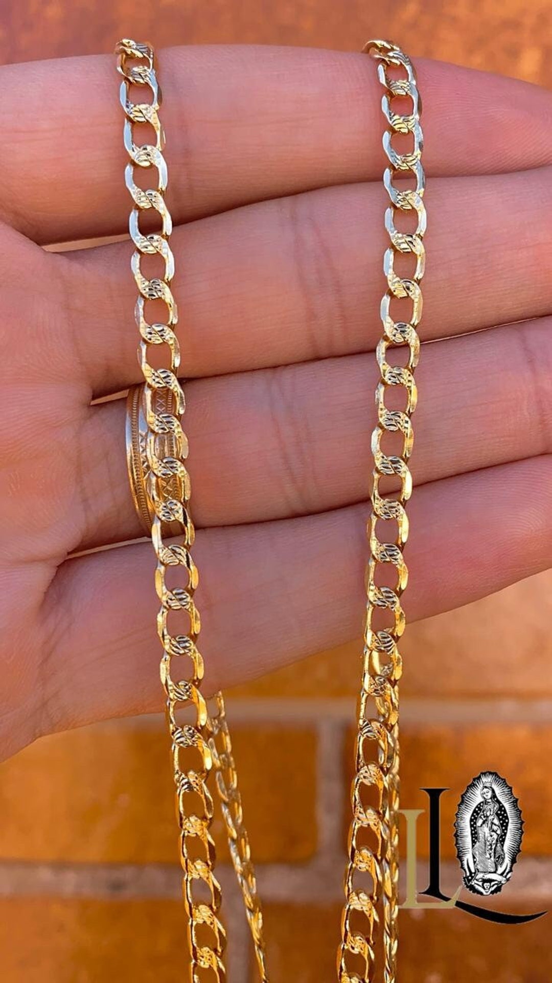 14Kゴールドフィルドカーブチェーンネックレス:ダイヤモンド 14Kゴールドフィルドカーブチェーンネックレス:ダイヤモンド