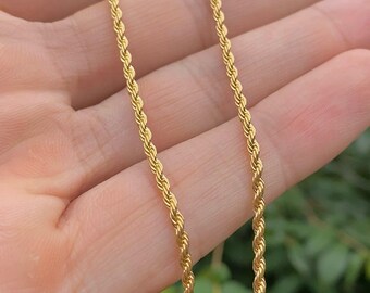 14Kゴールドフィルドロープチェーンネックレス - 1.8 mm、17.5インチ