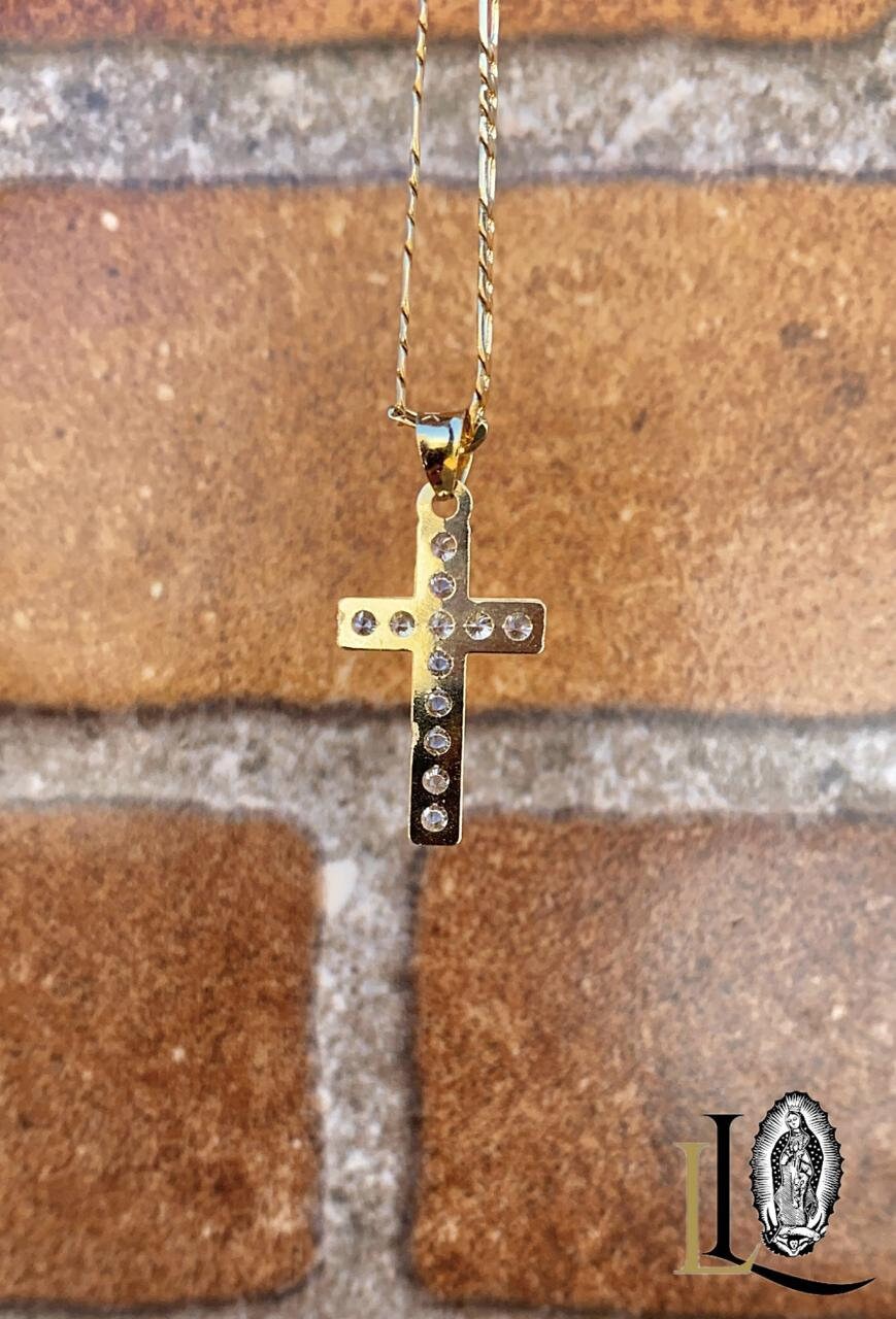 Collana Croce Halo Jewelers Oro 18K Riempito - Catena A Cavo Lunga 30 Pollici