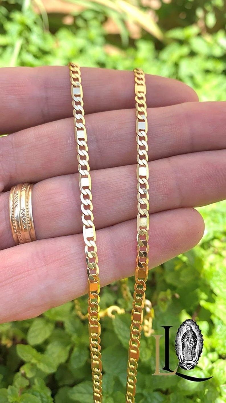 Gold Filled Curb Valentino Link Chain Necklace - 3mm Mens Womens Jewelry image 1
