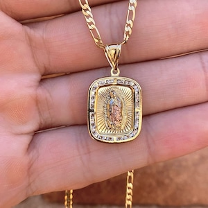 Virgen De Guadalupe Square Necklace - Etsy