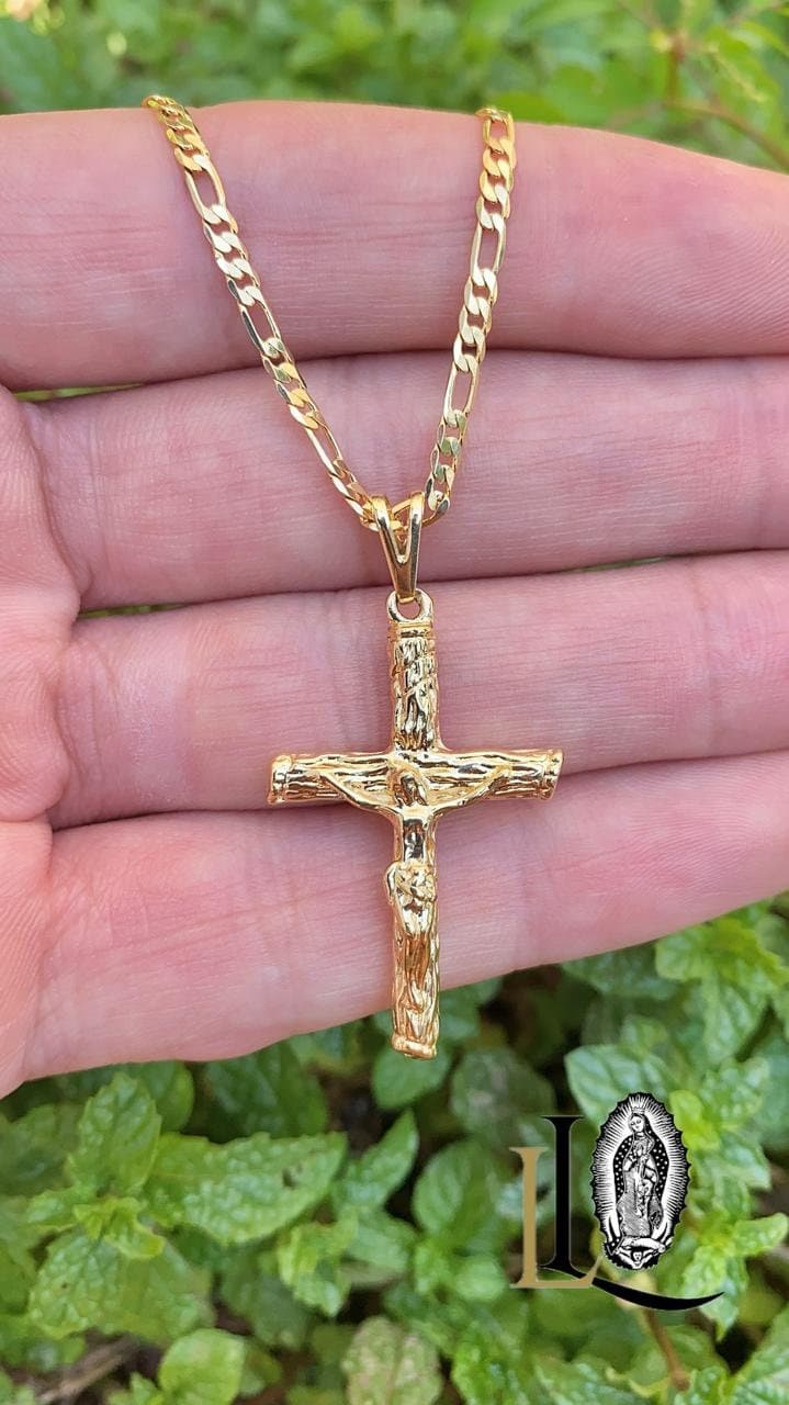 Mens 14K Gold Filled Cross Necklace: Diamond-cut Crucifix Pendant - Etsy