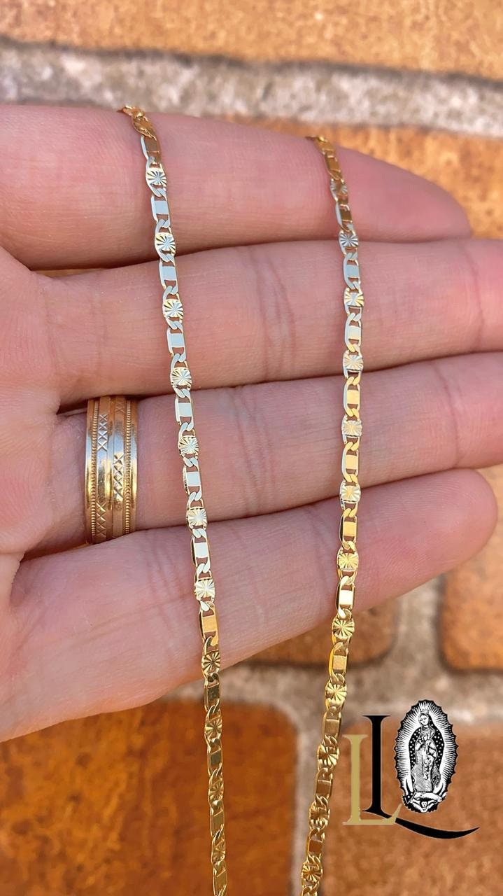 Collana con angelo custode in oro: zirconia cubica, placcatura pesante 14k, catena a maglie da 1 mm - Italia