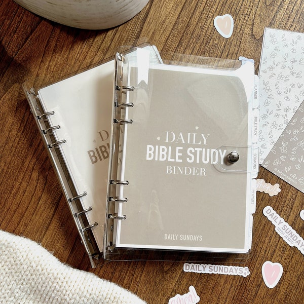 The Daily Bible Study Binder | Bible study tools | undated 6 months planner | Bible Study supplies | Sermons, notes, and prayers sections