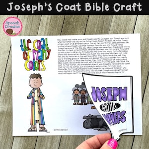 Josephs Mantel mit vielen Farben Bibelhandwerk | Christliche Sonntagsschule Arbeitsblatt Schrift Aktivität
