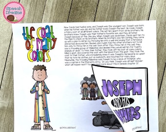 La capa de muchos colores de José Manualidad bíblica/Hoja de trabajo de la escuela dominical cristiana Actividad bíblica