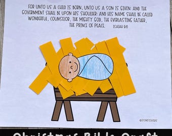 Christmas Bible Craft for Church Nativity Baby Jesus in a manger Bible Craft for Kids | Christian School Craft | Religious Activity