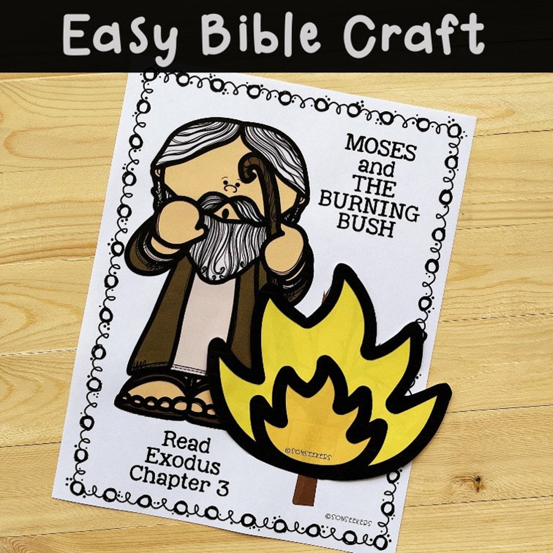 Moses and the Burning Bush Bible Craft | Sunday School | Exodus 3 - Etsy
