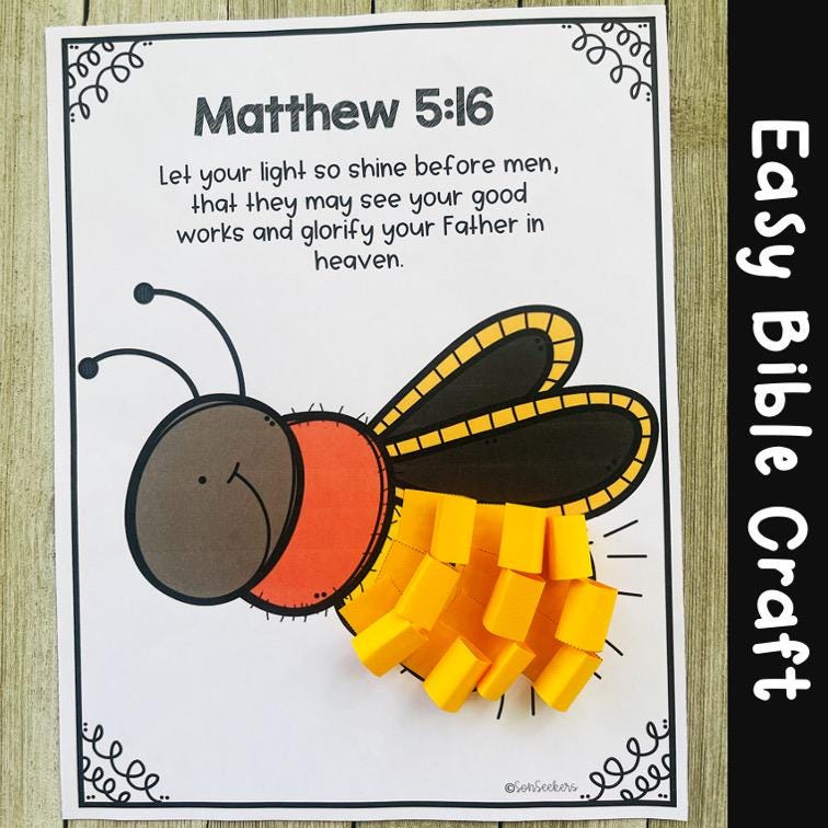 Christian Craft for kids | Sunday School Matthew 5:16 Church Summer Activity