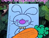 Easter Bunny Bible Craft for Spring Sunday School Memorizing Scripture in Church Homeschool Classroom