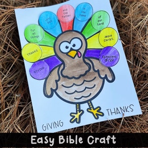 Thanksgiving Bible Craft for Kids: Turkey Ephesians 5 verse 20