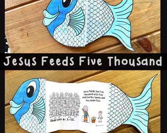 Loaves and Fish Bible Craft for Kids – Jesus Feeds 5000 Printable Activity | Sunday School Lesson | Christian Homeschool Resource