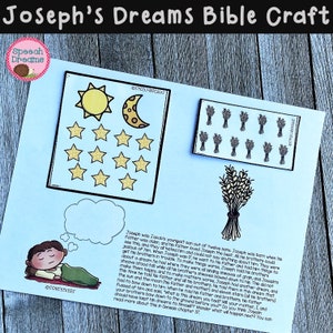 Lavoretto biblico dei sogni di Giuseppe / Interpretazione della Scuola Domenicale del sogno del faraone Studio delle Scritture per bambini