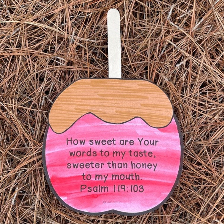 Fall Caramel Apple Bible Craft for Kids: Psalm 119 Verse 103 Harvest ...