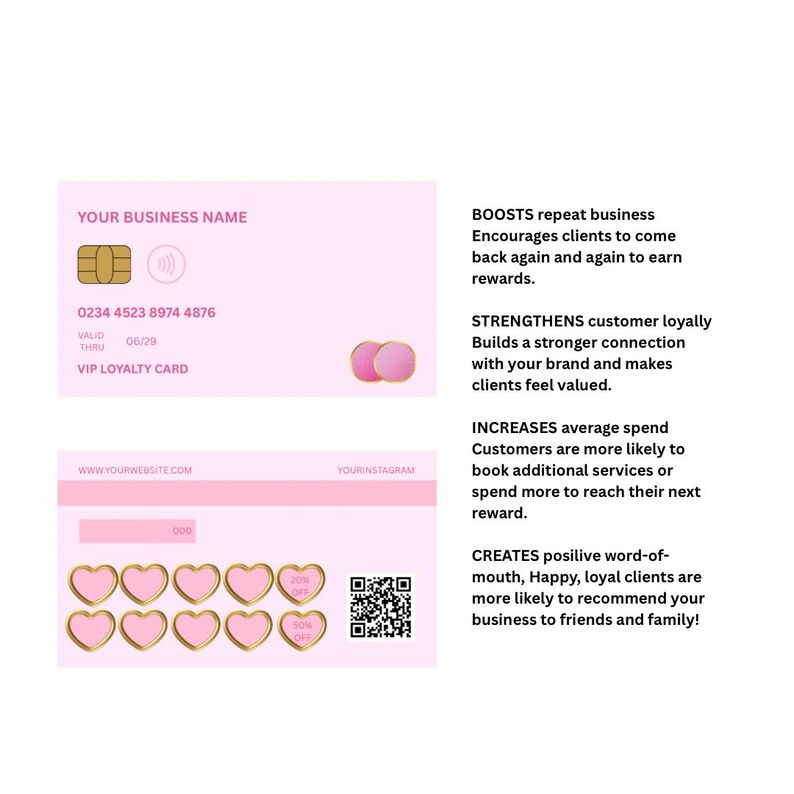 Beauty VIP Loyalty Card Template for Hair, Lashes and Nails Editable in ...