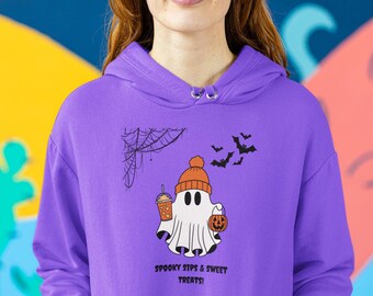 Cute Ghost Hoodie, Halloween Ghost Hoodie, Womens Halloween Hoodie, Cute Fall Hoodie, Spooky Season Hoodie, Pumpkin Season, Halloween Gift