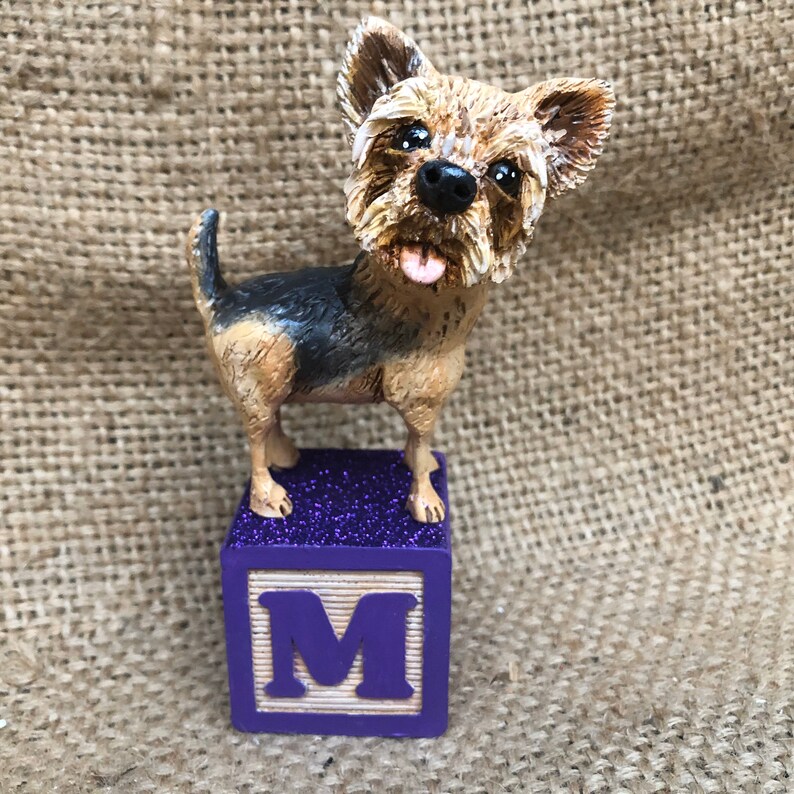 Custom Dog Sculpture art Memorial clay folk art pet portrait image 4