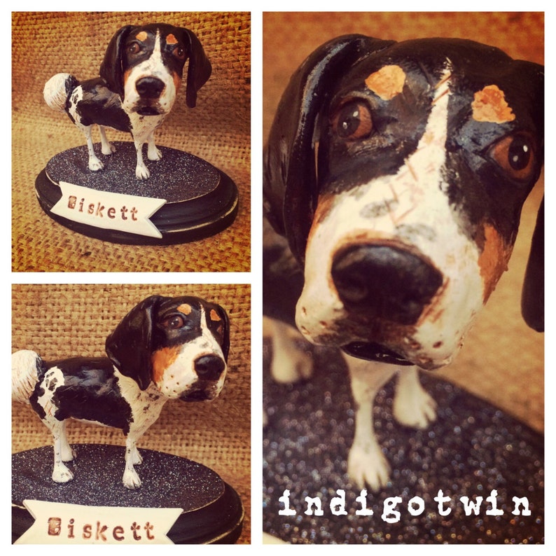 Custom Folk Art Dog Sculpture on Wooden Base Made to Order Etsy