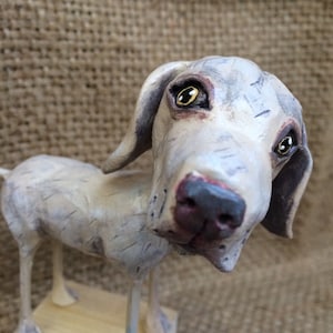 Customize or Memorialize your Dog clay folk art sculpture made from your pet photographs