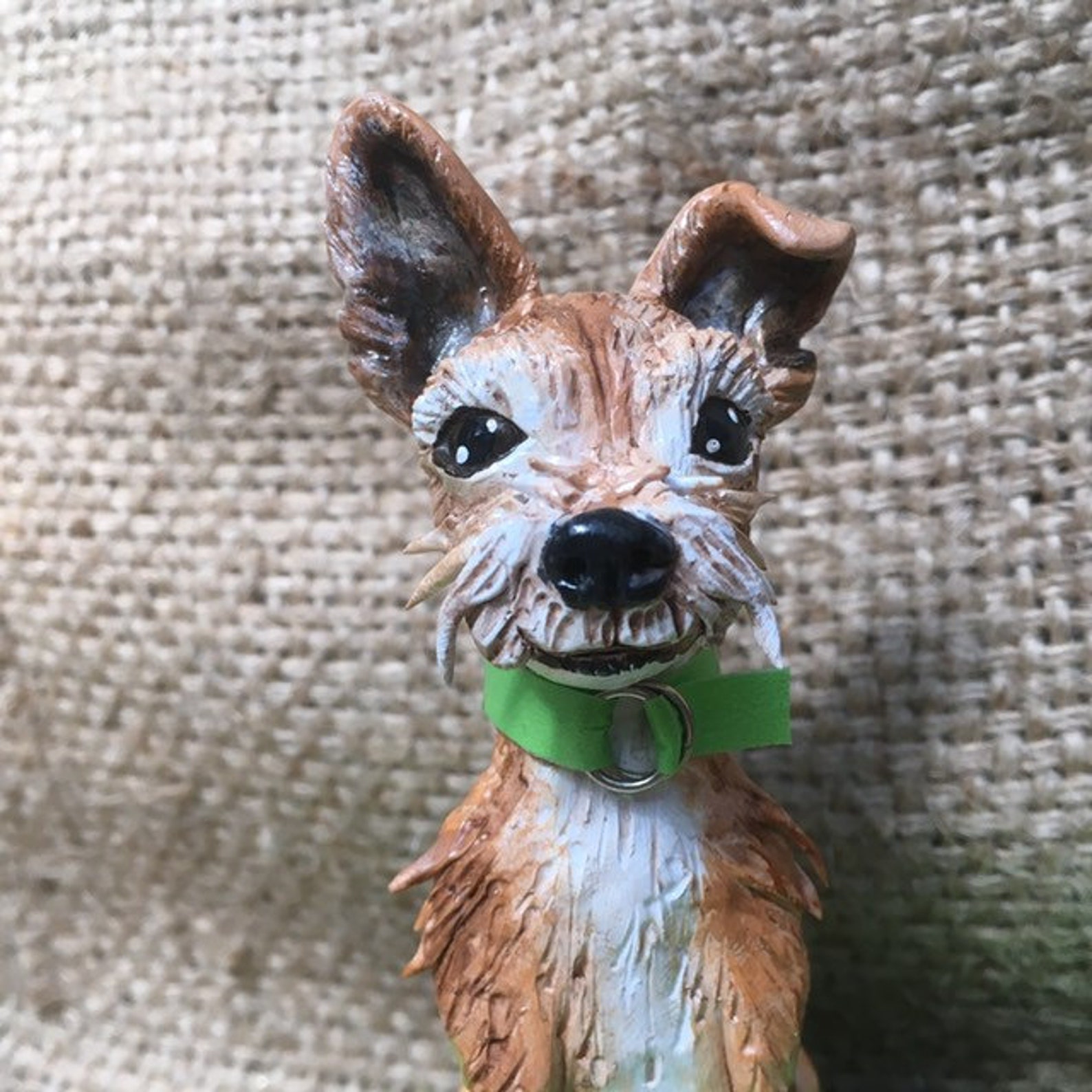 Custom Folk Art Dog Sculpture on Wooden Base Made to Order Etsy