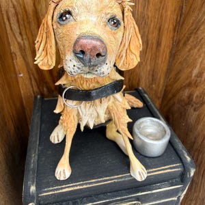 Custom Folk Art Dog Memorial Urn – Personalized Pet Ashes Keepsake Box