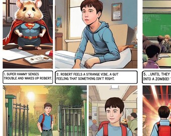 Póster de cómic infantil personalizado, arte digital personalizado (descarga digital)