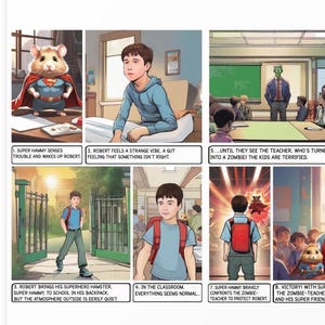 Custom Digital Comic for Kids, Personalized Kids Story, Unique Printable Gift for Boys and Girls, Birthday Digital Art, Custom Comic Page