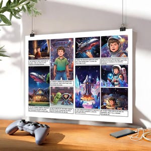 カスタムデジタルコミックブック、パーソナライズされたSFストーリー、宇宙アドベンチャーギフト、子供向けのユニークなデジタルギフト、パーソナライズされたスーパーヒーローコミック