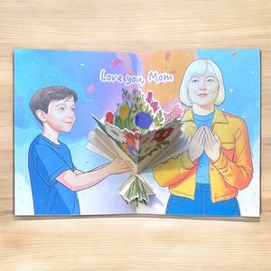 Personalisierte 3D Pop-Up Karte, Überraschungsgeschenk für Mama, Oma oder die Liebste, einzigartiges Andenken für jeden besonderen Anlass