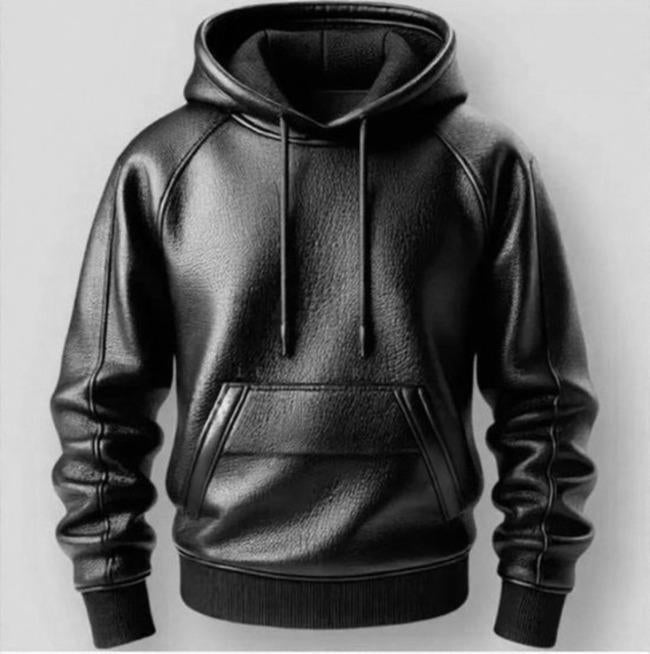 Hoodie Zippé Noir Avec Poches Cuir PU - Supply And Demand - Taille M - Excellent état