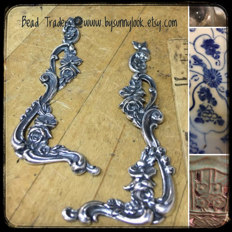 Four Decorative Metal Corner Pieces Etsy