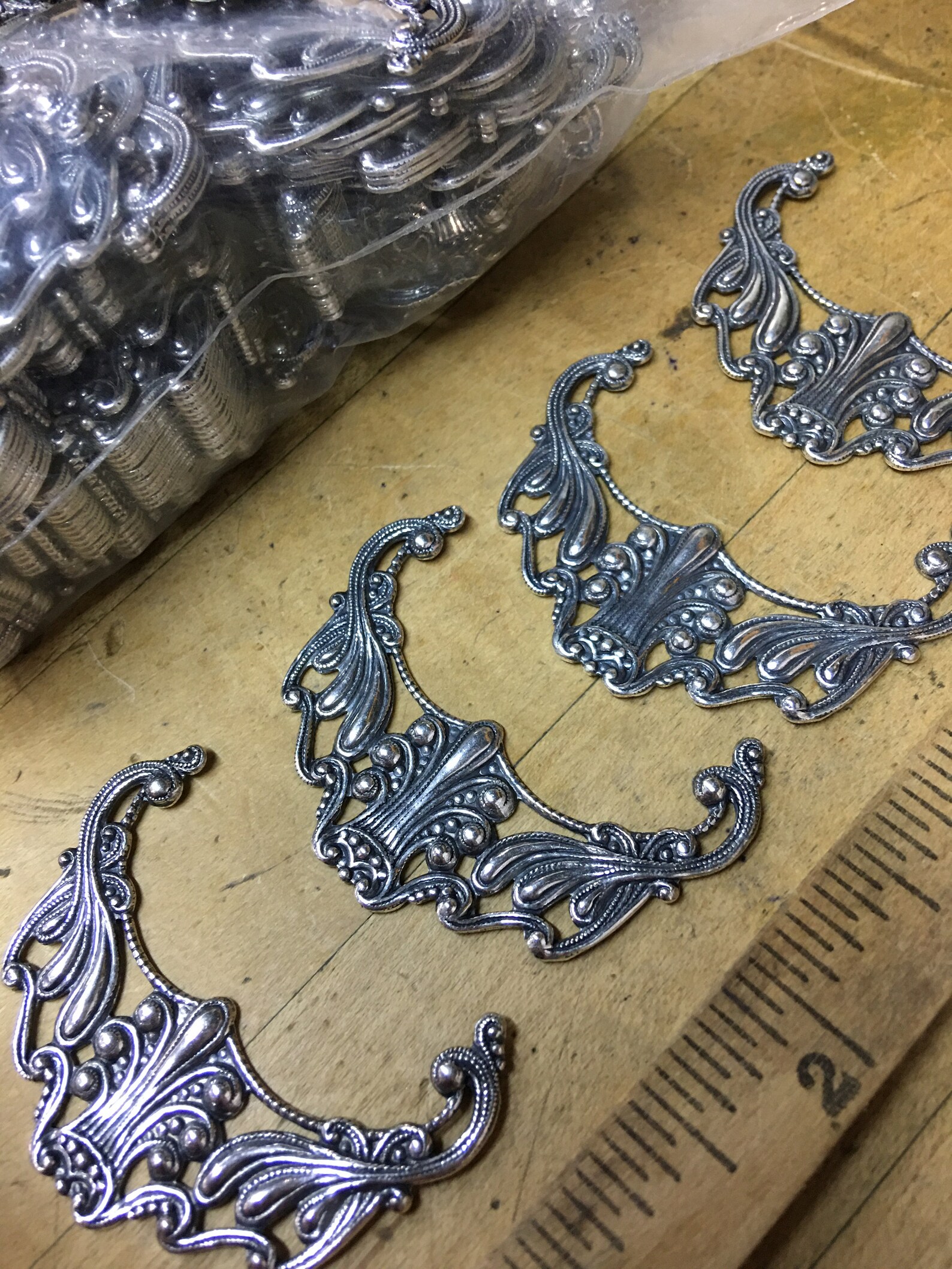 Four Decorative Metal Pieces For Decorating Crafts U1320 Etsy