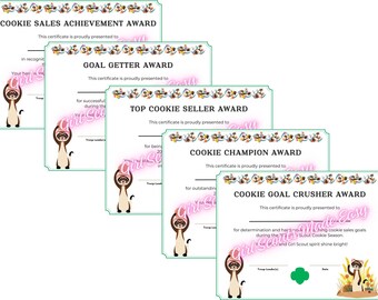 Certificados de logros de la temporada de galletas - Paquete de 10